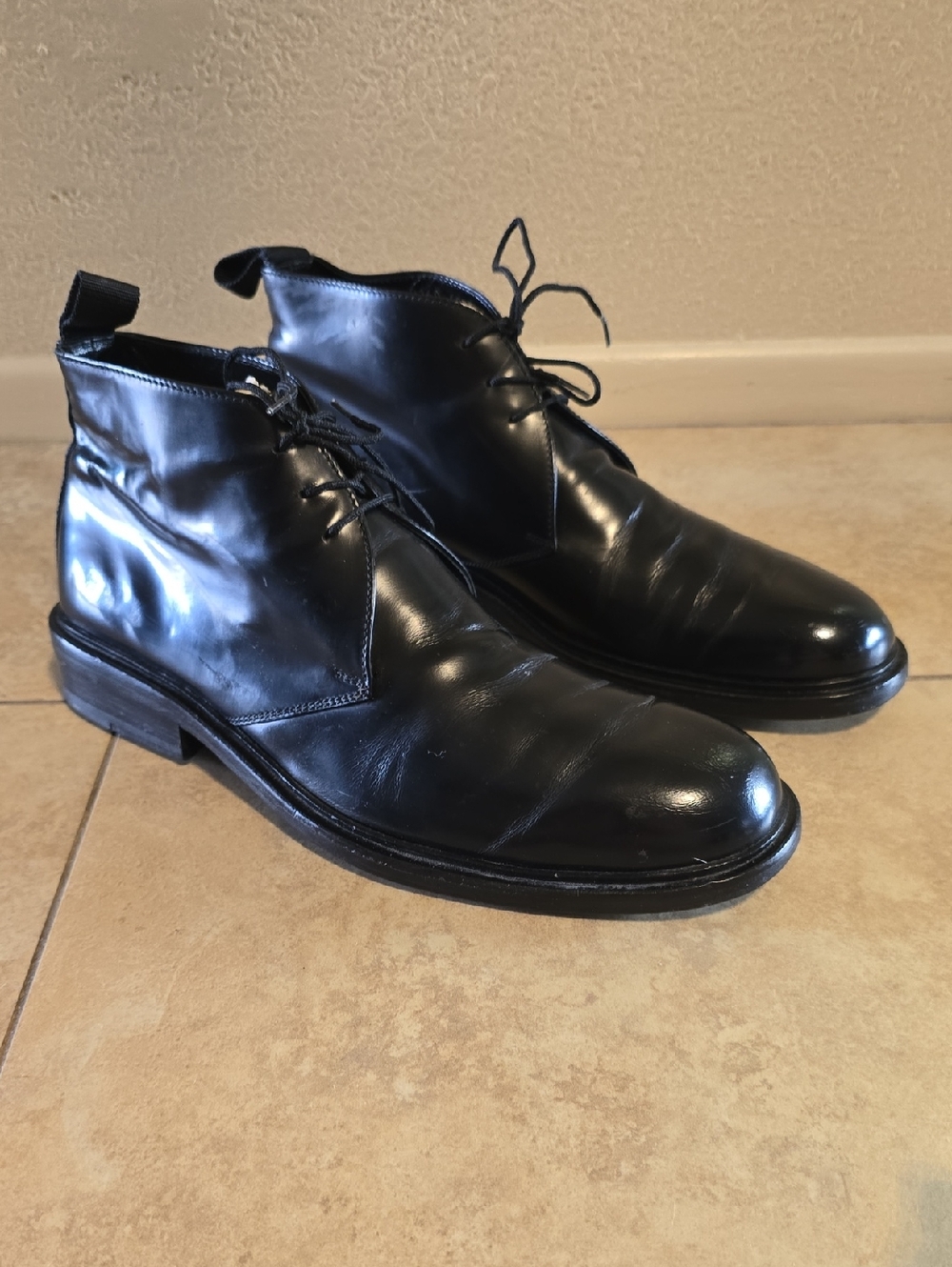 Gucci Men's Black Leather Chukka Boots Mens 42.5 E. Fits Like 9 - 9.5
